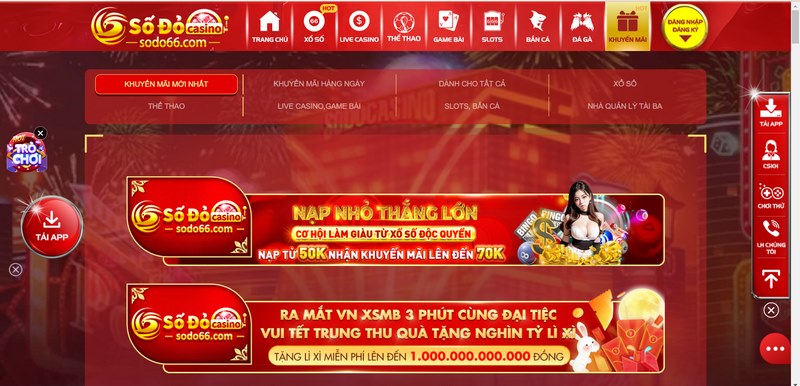 Chương trình khuyến mãi cực sốc bet thủ có thể nhận được