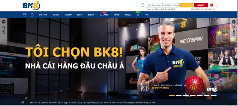 Truy cập trang chủ chính thức để đăng ký BK8